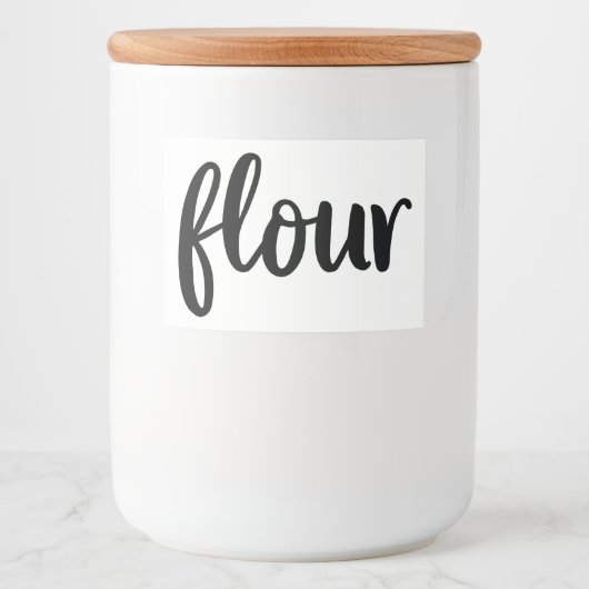 ホワイトセラミックスキッチンキャニスタホーム食品貯蔵 フードラベル (正面)