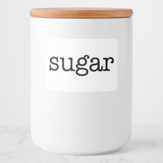 ホワイトセラミックスキッチンキャニスタホーム食品貯蔵 フードラベル (正面)