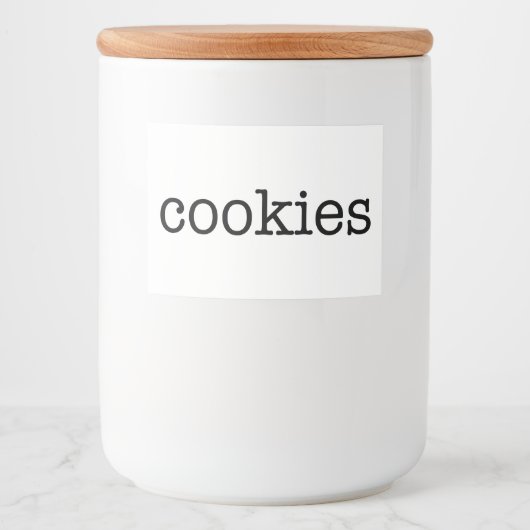 ホワイトセラミックスキッチンキャニスタホーム食品貯蔵 フードラベル (正面)