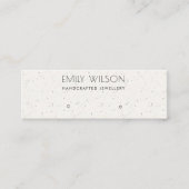 ホワイトセラミックテクスチャスタッドイヤリングディスプレイロゴ スキニー名刺 (正面)