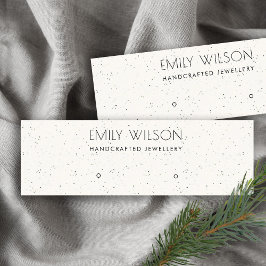 ホワイトセラミックテクスチャスタッドイヤリングディスプレイロゴ スキニー名刺