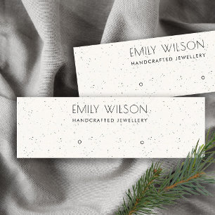 ホワイトセラミックテクスチャスタッドイヤリングディスプレイロゴ スキニー名刺
