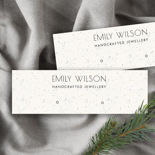 ホワイトセラミックテクスチャスタッドイヤリングディスプレイロゴ スキニー名刺