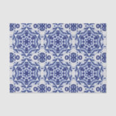 ホワイトセラミック工芸品のヴィンテージクリスマススターブルー 薄葉紙 (正面)