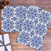 ホワイトセラミック工芸品のヴィンテージクリスマススターブルー 薄葉紙