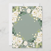 ホワイトセージグリーンフローラお祝いオブ・ライフ 招待状 (裏面)