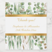 ホワイトセージ緑金ゴールド植物性ワインラベル ワインラベル (シングルラベル)