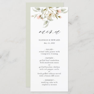 ホワイトセージ赤面エレガントフローラ結婚のメニュー メニュー