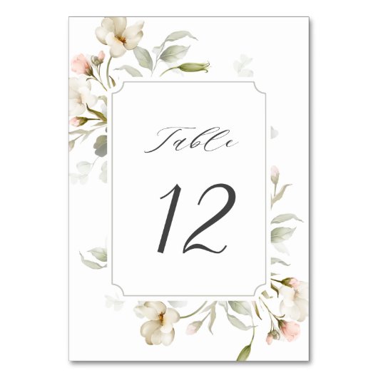 ホワイトセージ赤面エレガントフローラ結婚ズ テーブルナンバー (裏面)