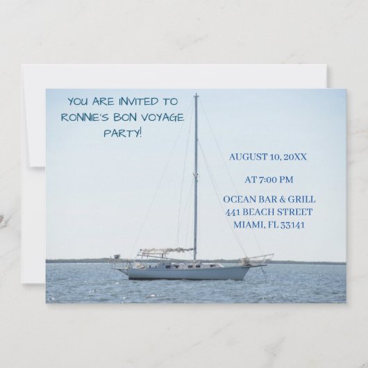 ホワイトセーリングボート&海リタイアボート 招待状 (正面)