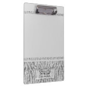 ホワイトゼブラグリッター花崗岩グラムパーソナライズされた クリップボード (右)