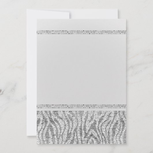 ホワイトゼブラシルバーグラムバースデーパーティエディイベント 招待状 (裏面)