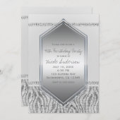 ホワイトゼブラシルバーグラムバースデーパーティエディイベント 招待状 (正面/裏面)