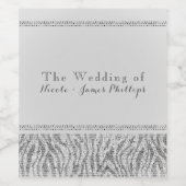 ホワイトゼブラスパークルシークインズグラムパーティーワインラベル ワインラベル (シングルラベル)