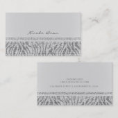 ホワイトゼブラスパークルシークンズグラムシックモダン 名刺 (正面/裏面)