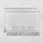 ホワイトゼブラスパークルシークンズグラム日付を保存 案内ポストカード (正面/裏面)