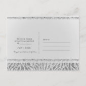 ホワイトゼブラスパークルシークンズグラム日付を保存 案内ポストカード (裏面)