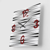 ホワイトゼブラ設計の時計 スクエア壁時計 (傾斜)