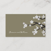 ホワイトゼン桜さくらんぼ咲きアジア結婚の プレイスカード (裏面)