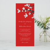 ホワイトゼン桜さくらんぼ咲き赤アジア結婚の 招待状 (スタンド正面)