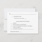 ホワイトソフトフラワー&ユーカリ+食事RSVP4 出欠カード (裏面)