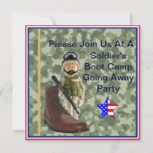 ホワイトソルジャーブートキャンプゴー遠くに招待状 招待状 (正面)