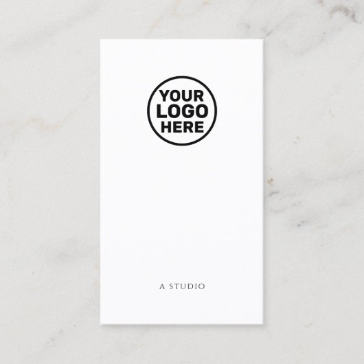 ホワイトソーシャルメディアQRコード追加ロゴ 名刺 (正面)