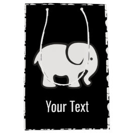 ホワイトゾウデザイン抱き枕 ミディアムペーパーバッグ