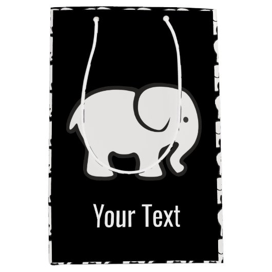 ホワイトゾウデザイン抱き枕 ミディアムペーパーバッグ (正面)