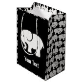 ホワイトゾウデザイン抱き枕 ミディアムペーパーバッグ (裏面アングル)