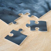 ホワイトタイガーが雪の中を歩き回る ジグソーパズル (側面)