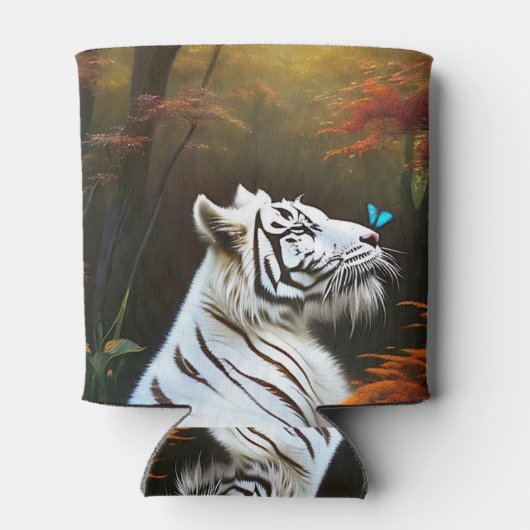 ホワイトタイガーこれらの愛する瞬間、クーラーボックス 缶クーラー (裏面)