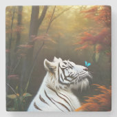 ホワイトタイガーこれらの愛する瞬間、石コースター ストーンコースター (正面)