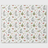 ホワイトタイガーとユキヒョウのクリスマスラッピング ラッピングペーパー (フラット)