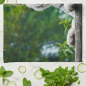 ホワイトタイガーのキッチンタオル キッチンタオル (折り畳み)