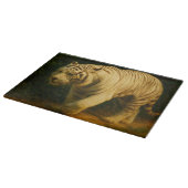 ホワイトタイガーの威厳 – 定型野生生物アートプリント カッティングボード (角)