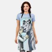 ホワイトタイガーの少年 エプロン (着用した状態)