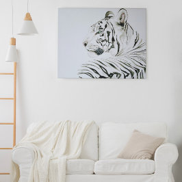 ホワイトタイガーの水色 キャンバスプリント
