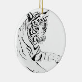 ホワイトタイガーアー絵画トオーナメント セラミックオーナメント (右)