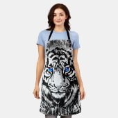 ホワイトタイガーエプロン – ホワイトタイガースケッチ エプロン (着用した状態)