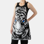 ホワイトタイガーエプロン | 白黒タイガー顔 エプロン (インサイチュ)