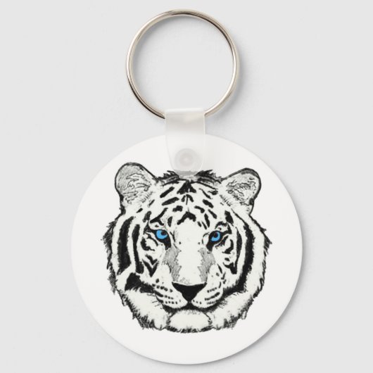 ホワイトタイガーキーチェーン キーホルダー (正面)