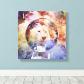 ホワイトタイガーグランジ キャンバスプリント (インサイチュ (ウッドフロア))