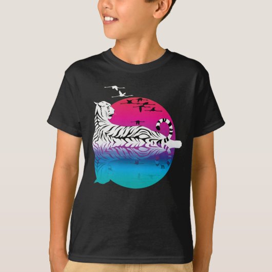 ホワイトタイガーサンセット Tシャツ (正面)