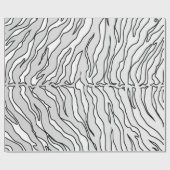 ホワイトタイガーストライプアニマルプリント ラッピングペーパー (フラット)