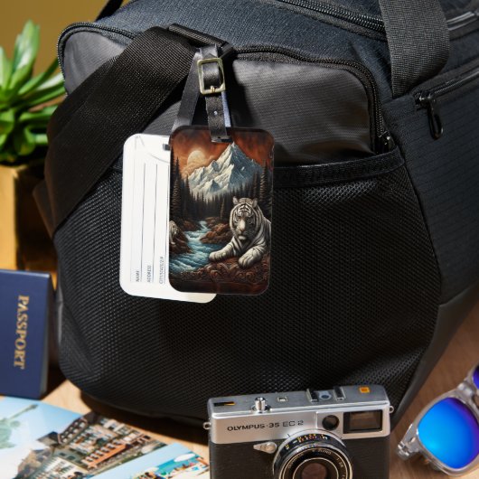 ホワイトタイガースバイザリバー ラゲッジタグ (正面&裏面)