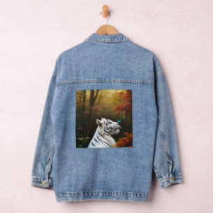 ホワイトタイガース愛の瞬間、レディースデニムジャケット デニムジャケット