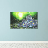 ホワイトタイガース キャンバスプリント (インサイチュ (ウッドフロア))