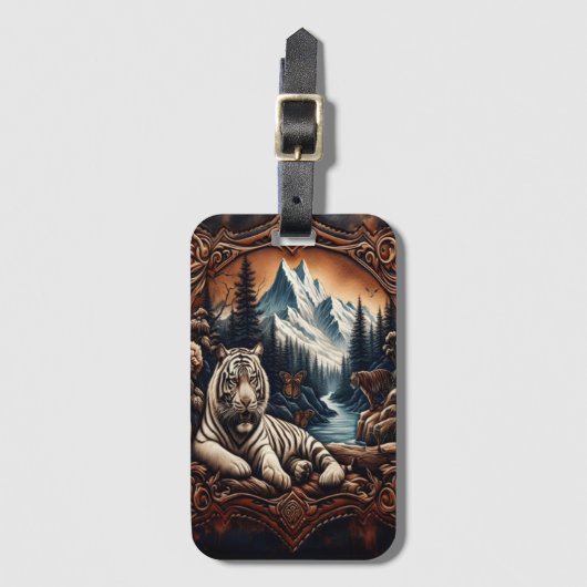 ホワイトタイガーセレニティ ラゲッジタグ (正面縦)