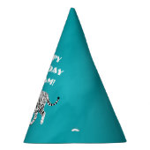 ホワイトタイガーティール(緑がかった色)、ターコイズブルーパーソナライズされた パーティーハット (右)